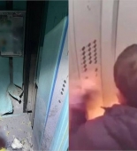 Rusiyada təmir səsindən bezən kişi qonşusunu liftdə partlatdı - VİDEO