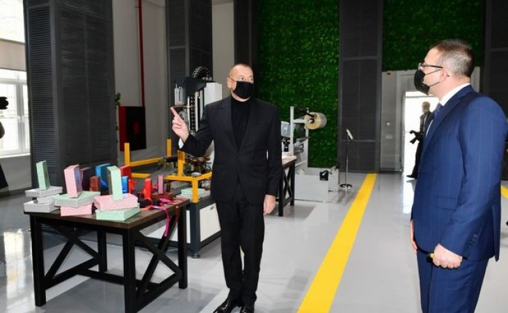 İlham Əliyev “Quba ABAD Factory” qablaşdırma vasitələrinin istehsalı müəssisəsinin açılışını etdi - FOTO