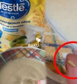 "Nestle" uşaq qidasından qurd çıxdı - VİDEO