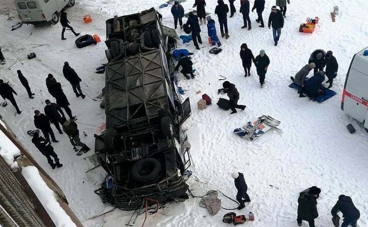 Rusiyada dəhşətli qəza: 19 nəfər öldü
