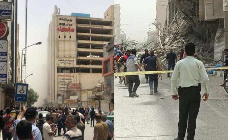İranda 10 mərtəbəli bina çökdü - Ölən və yaralananlar var + VİDEO