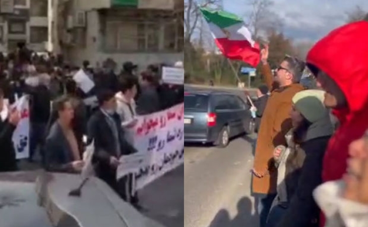 İrana qarşı ölkə xaricində və daxilində ETİRAZLAR - FOTO/VİDEO
