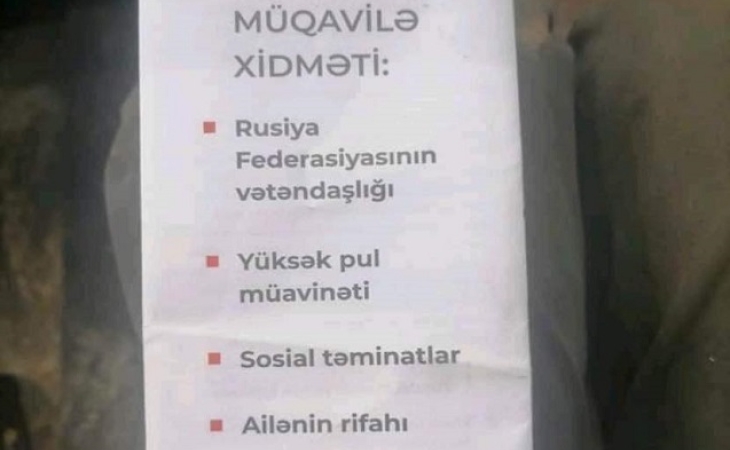 Azərbaycanlılara Rusiya ordusuna qoşulmaq üçün bukletlər paylanılır? - FOTO