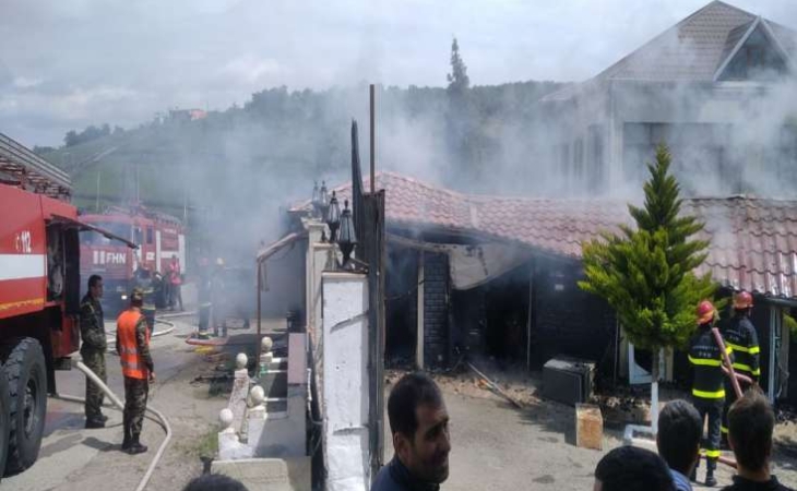 Keçmiş nazirin qardaşının istirahət mərkəzi yandı - FOTO