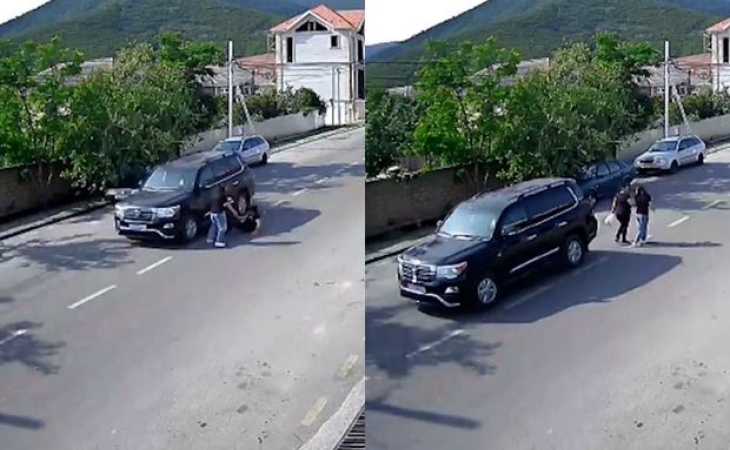 Azərbaycanda “Land Cruiser”i geriyə hərəkət etdirən sürücü piyadanı vurdu - ANBAAN VİDEO