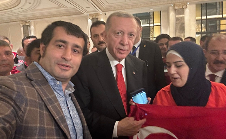 Azərbaycanın dünya çempionu Türkiyə Prezidenti ilə görüşdü - FOTO + VİDEO