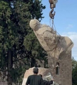Monte Melkonyanın Xocavənddəki heykəli götürüldü - FOTOLAR