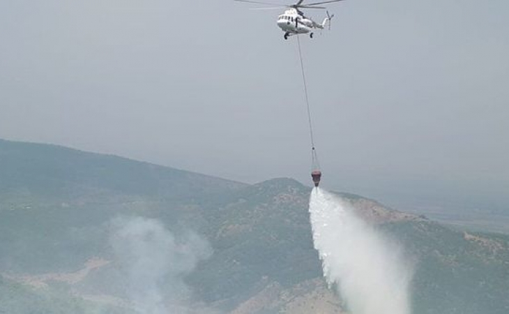 Hadrut istiqamətində yanğın: helikopter qaldırıldı - VİDEO