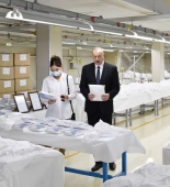 Prezident Sumqayıtda tibbi maska fabriki və qoruyucu kombinezon istehsalı müəssisəsinin açılışında iştirak edib