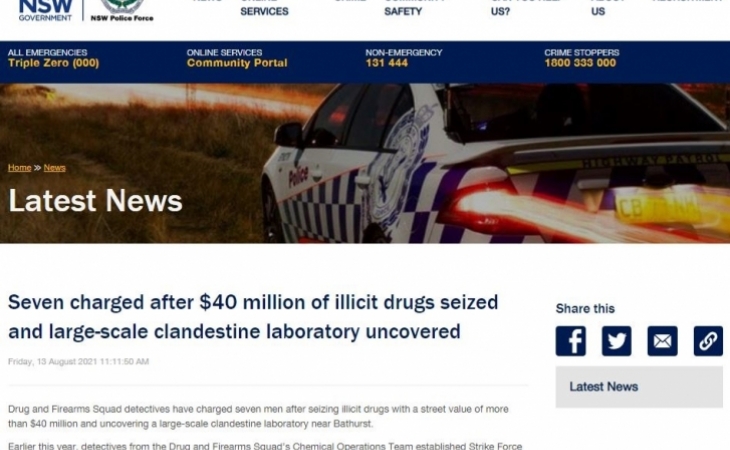 Avstraliya polisi 24 milyon dollar dəyərində narkotik maddə ələ keçirib