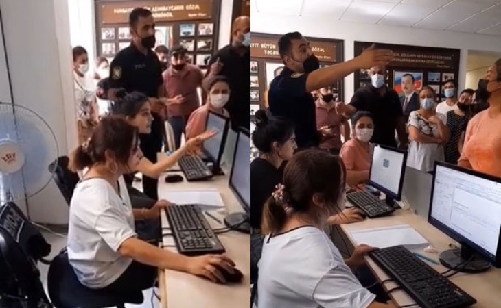 Maska taxmayan poliklinika işçisi işdən çıxarıldı - VİDEO