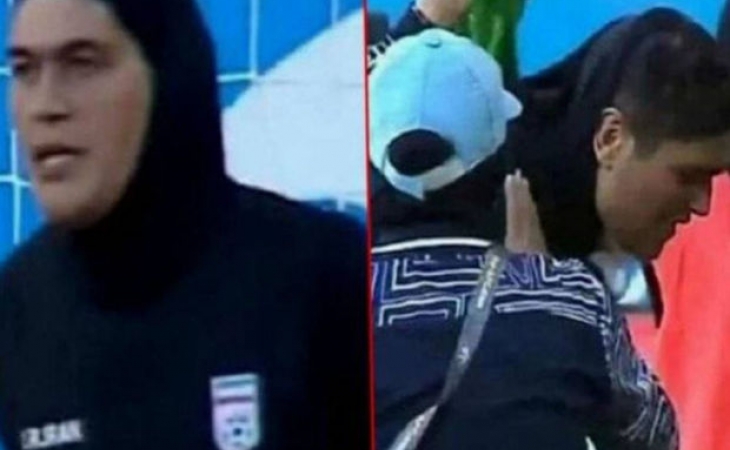 İran xalqı kişi olduğu iddia edilən qadın qapıçıya dəstək verdi